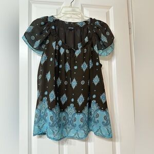 Apt. 9 Petite XL Blue and Brown  Top